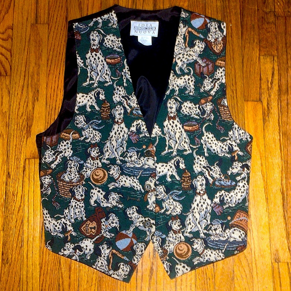 Dalmatians tapestry vintage vestSize M/L